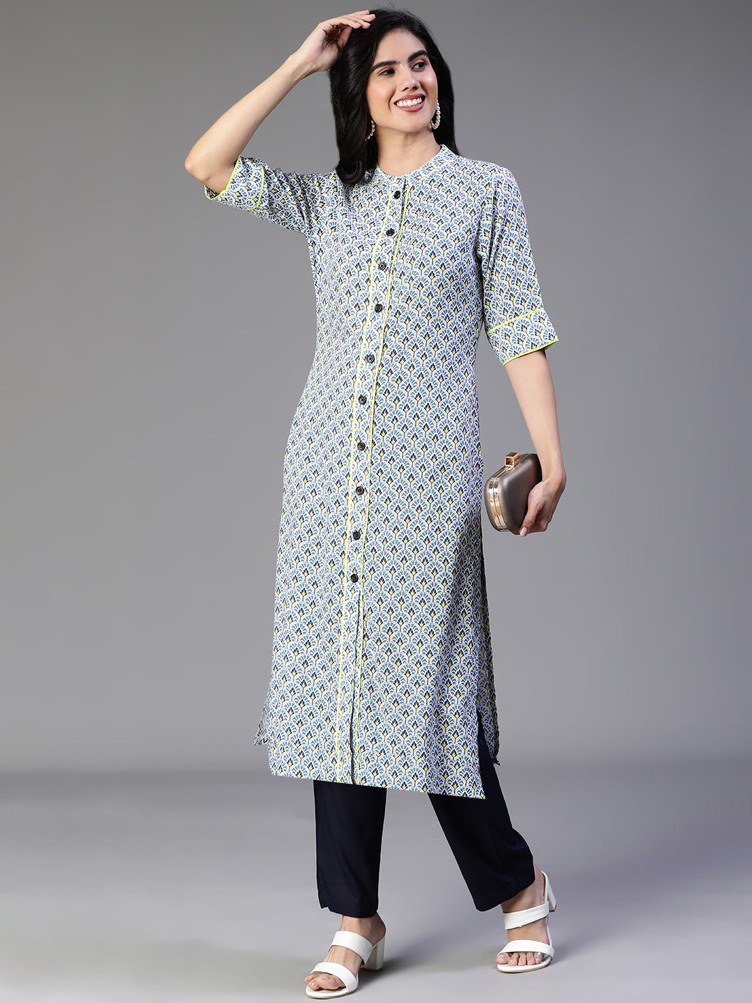Blue Rayon Kurta
