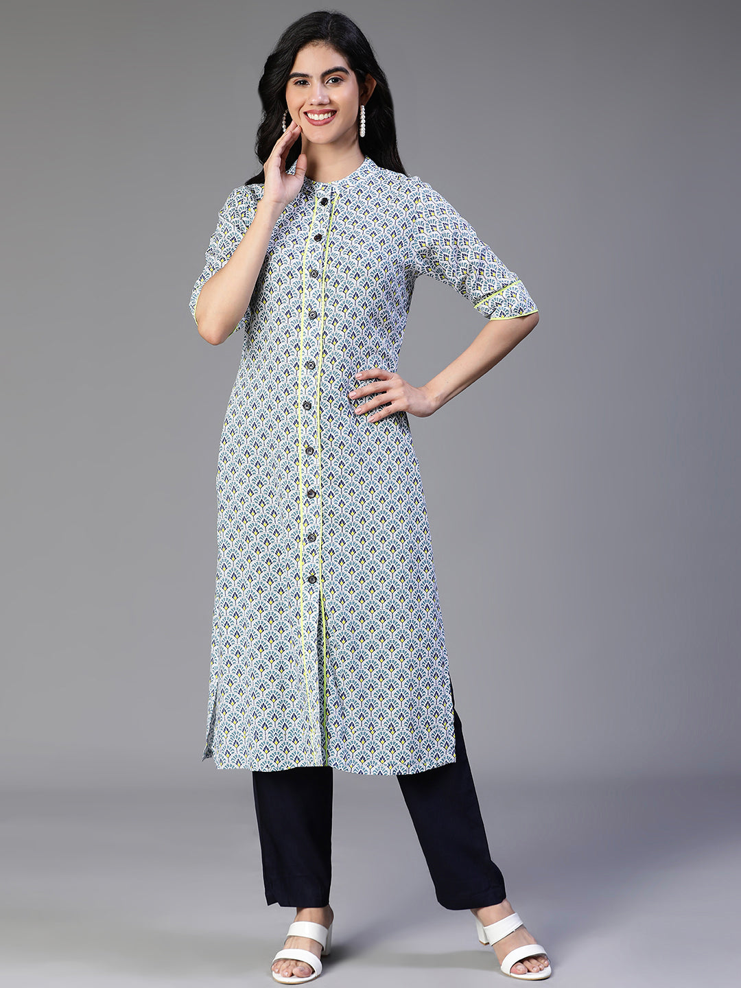 Blue Rayon Kurta
