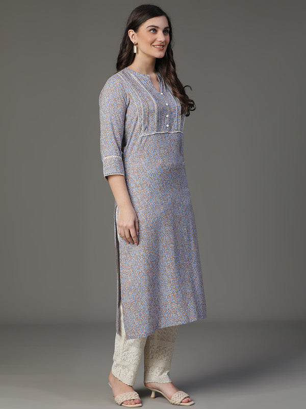 Blue printed kurta