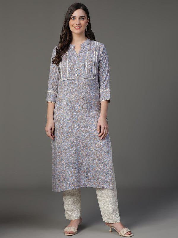 Blue printed kurta