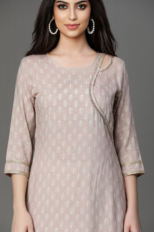 Gold Rayon print Kurta