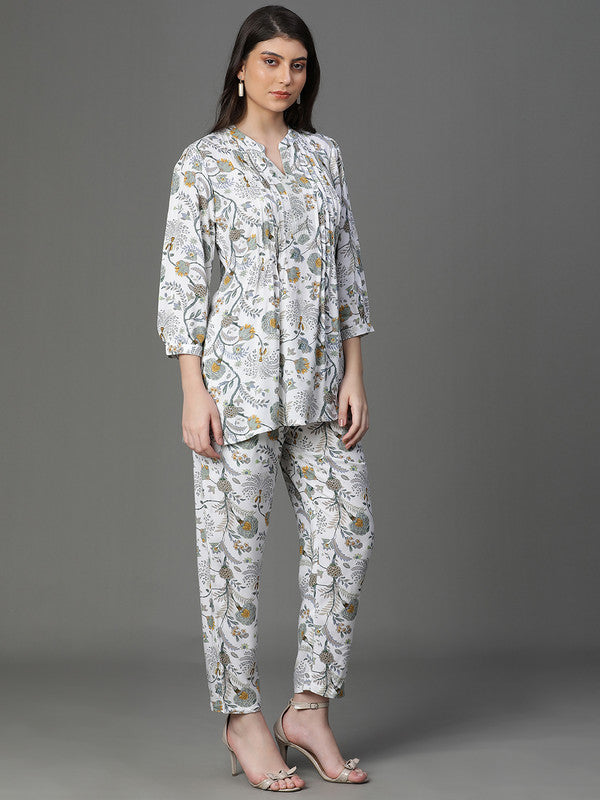 White Floral Coord set