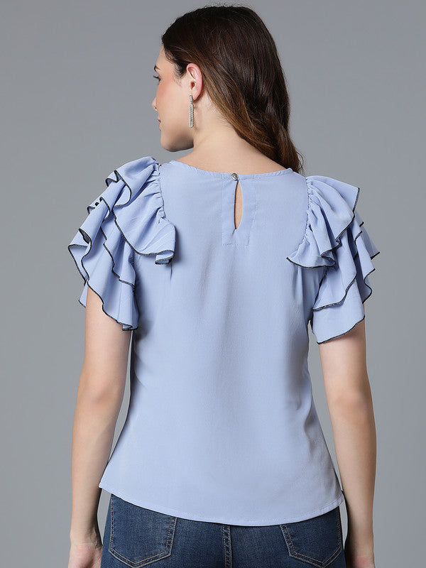 Blue Moss Crepe top