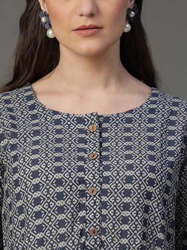 Black Printed Peplum top