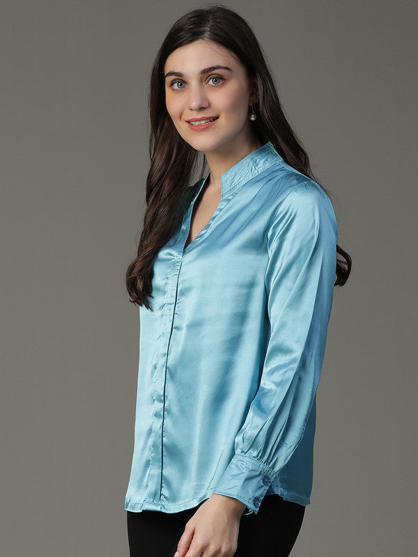 Blue Japanese Satin shirt
