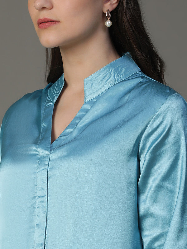 Blue Japanese Satin shirt