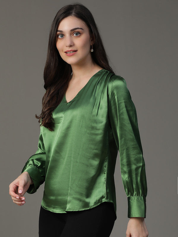 Green Japanese Satin top