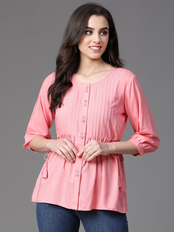 Pink Pintex Top