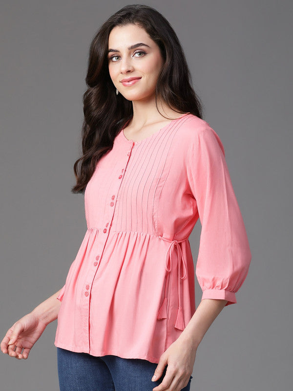 Pink Pintex Top